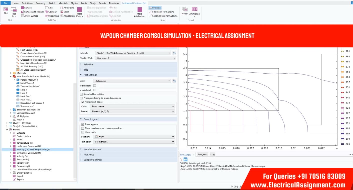 VAPOUR CHAMBER COMSOL SIMULATION simulation output result 5 VAPOUR CHAMBER COMSOL SIMULATION simulation output result 5