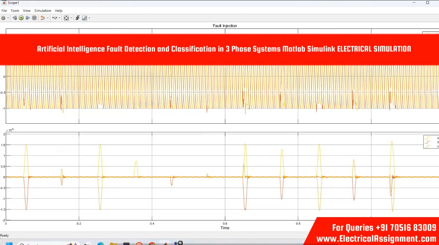 Artificial Intelligence Fault Detection and Classification in 3 Phase Systems MATLAB Simulink ELECTRICAL SIMULATION simulation project image