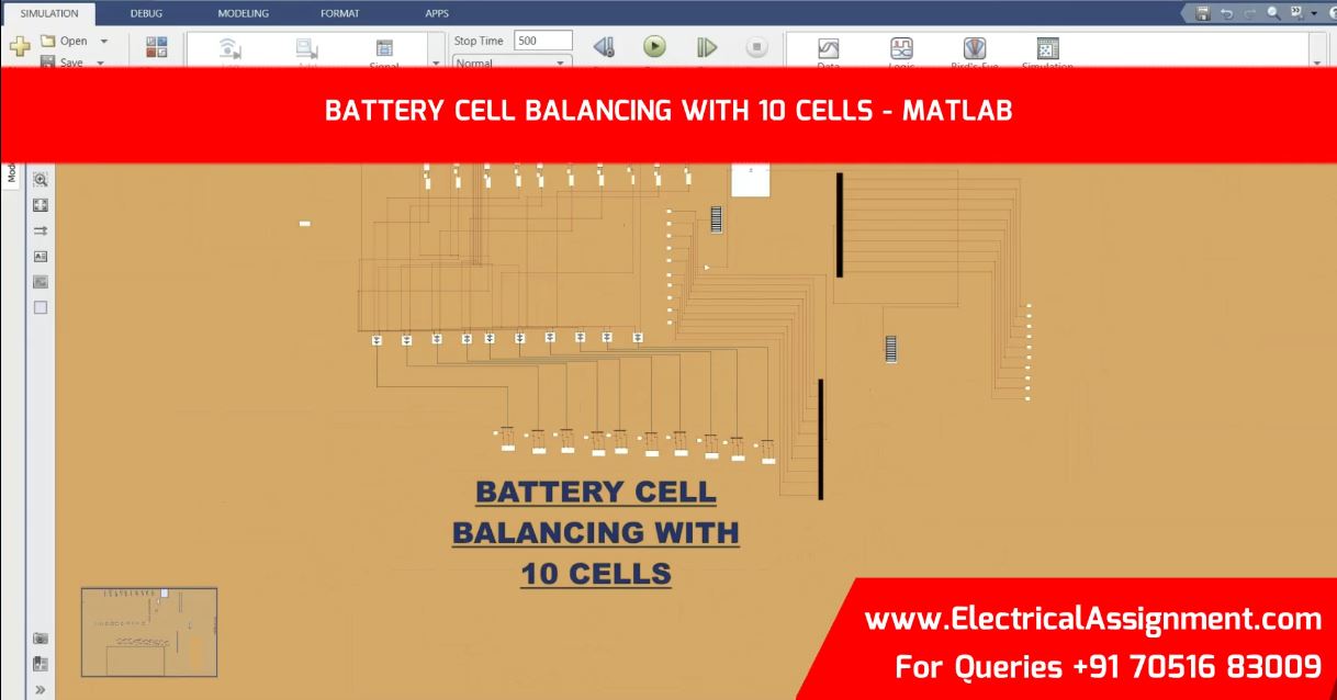 Battery Cell Balancing With 10 Cells - MATLAB simulation project image