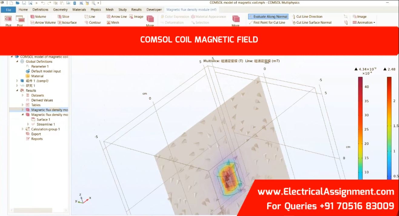 COMSOL Coil Magnetic Field simulation project image