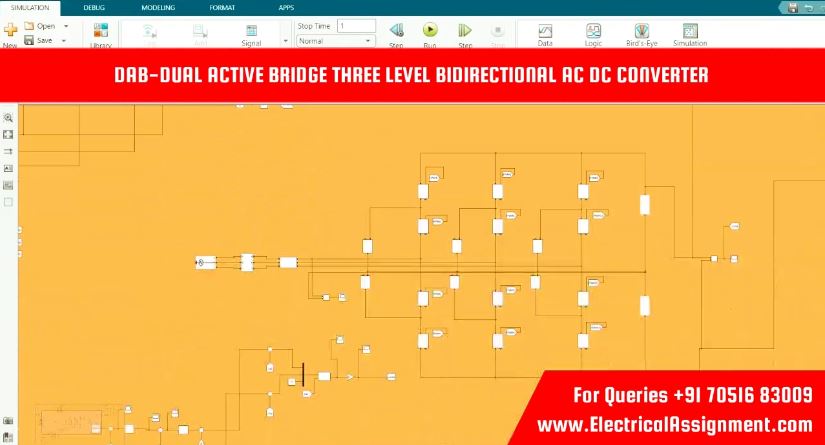 Dab-Dual Active Bridge Three Level Bidirectional Ac Dc Converter simulation project image