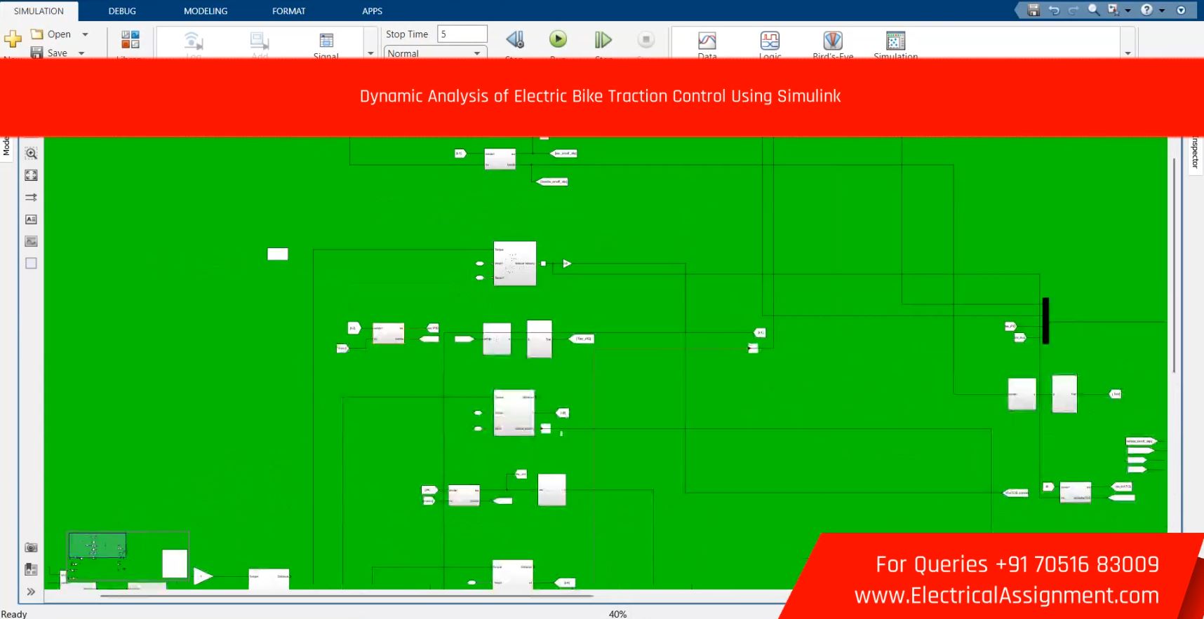 Dynamic Analysis of Electric Bike Traction Control Using Simulink simulation project image