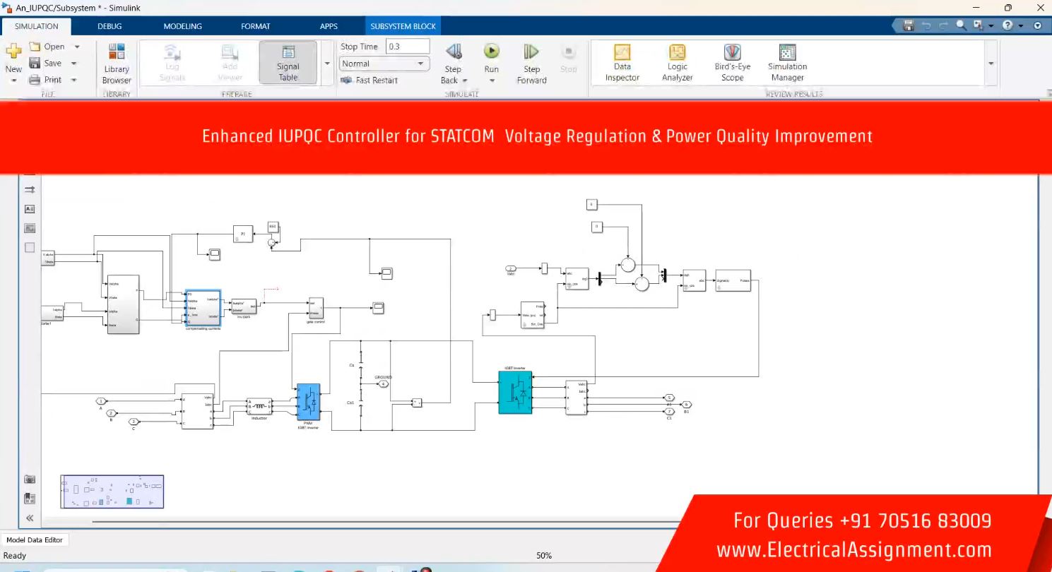 Enhanced IUPQC Controller for STATCOM Voltage Regulation & Power Quality Improvement simulation project image