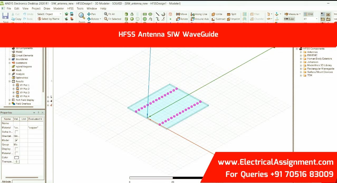 HFSS Antenna SIW WaveGuide simulation project image