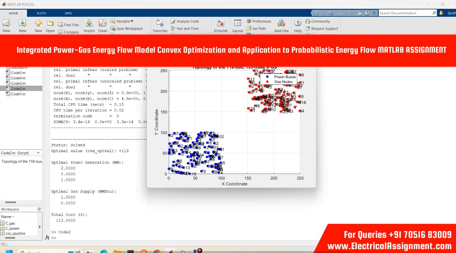 Integrated Power-Gas Energy Flow Model Convex Optimization and Application to Probabilistic Energy Flow MATLAB ASSIGNMENT simulation project image