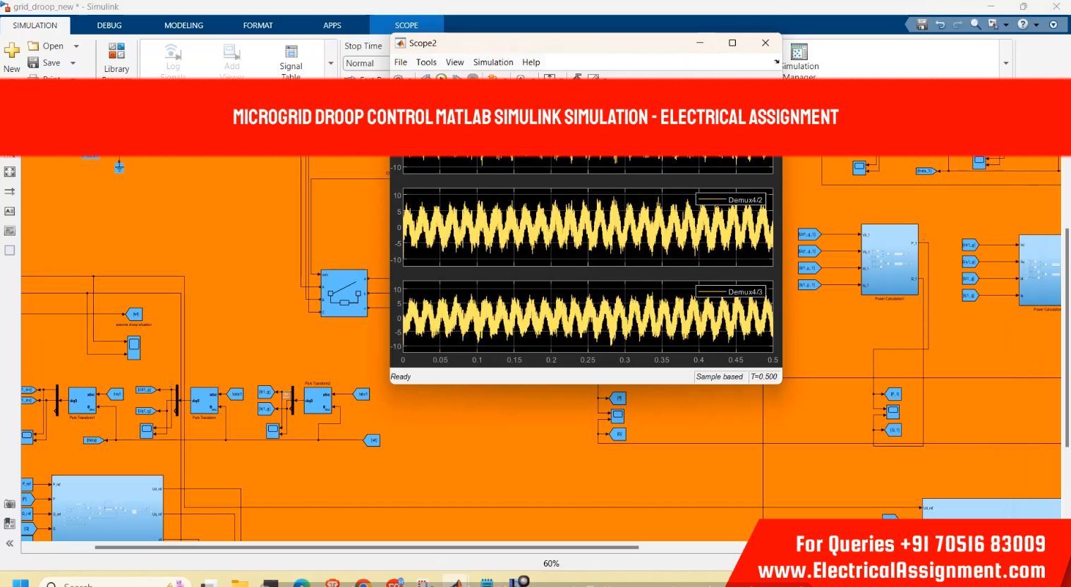 Microgrid Droop Control MATLAB Simulink Simulation - simulation project image