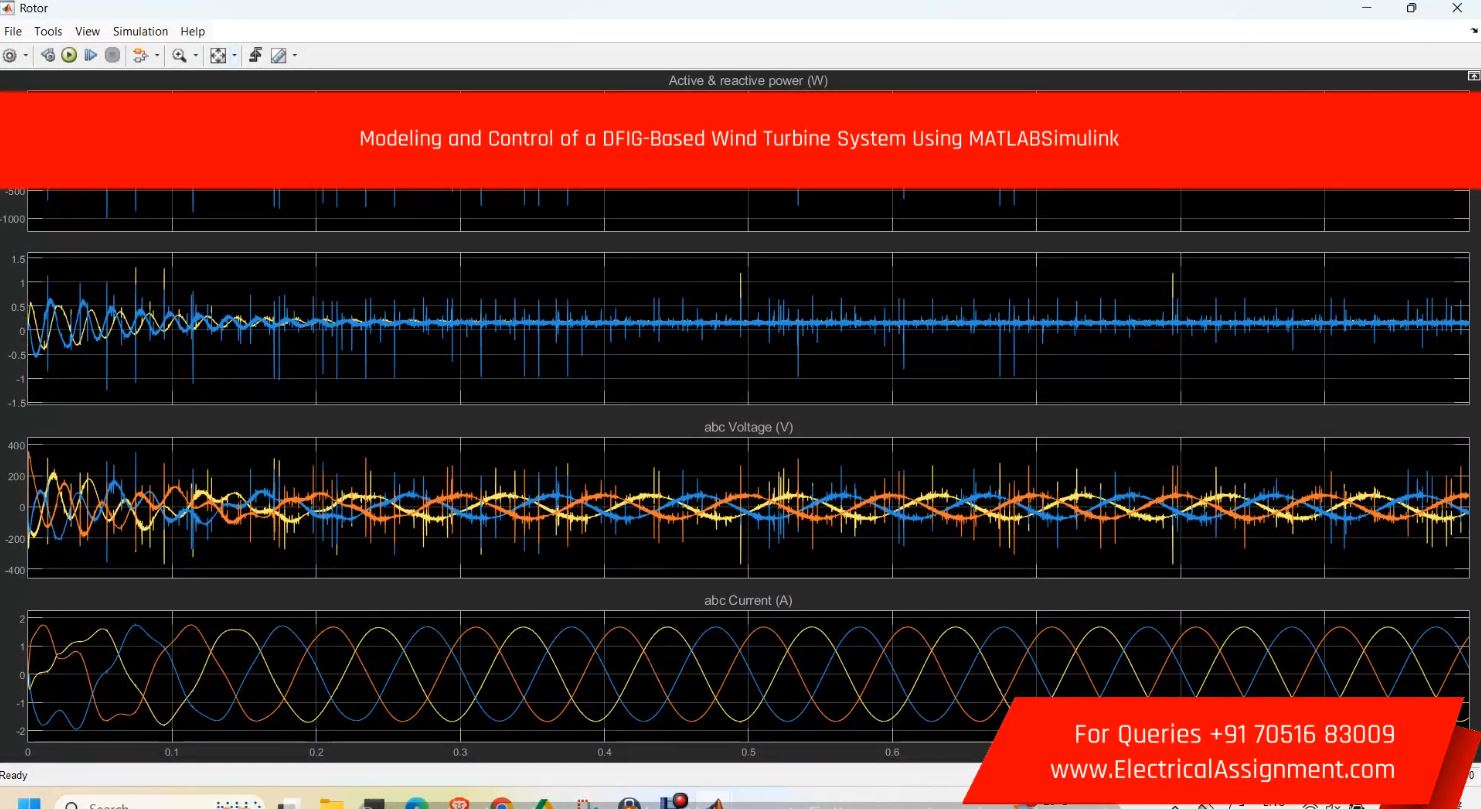 Modeling and Control of a DFIG-Based Wind Turbine System Using MATLABSimulink simulation project image