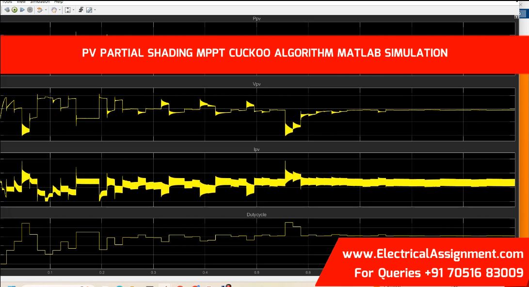 PV Partial Shading MPPT Cuckoo Algorithm MATLAB Simulation simulation project image