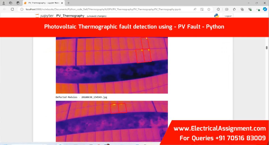 Photovoltaic Thermographic fault detection using - PV Fault - Python simulation project image