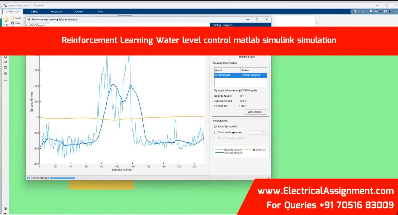 Reinforcement Learning Water level control matlab simulink simulation simulation project image