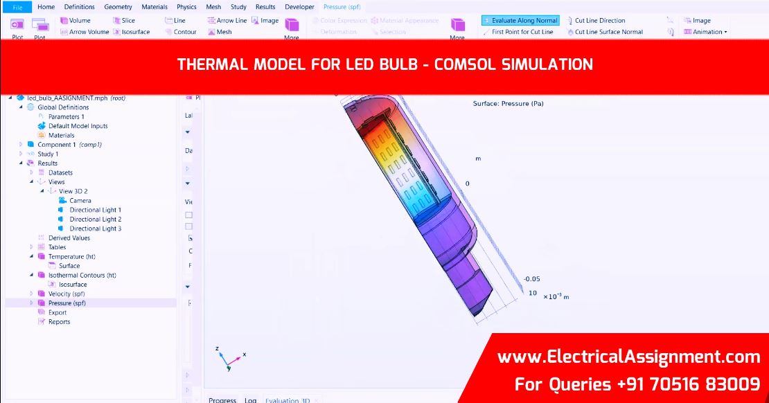 Thermal Model For Led Bulb - COMSOL Simulation simulation project image