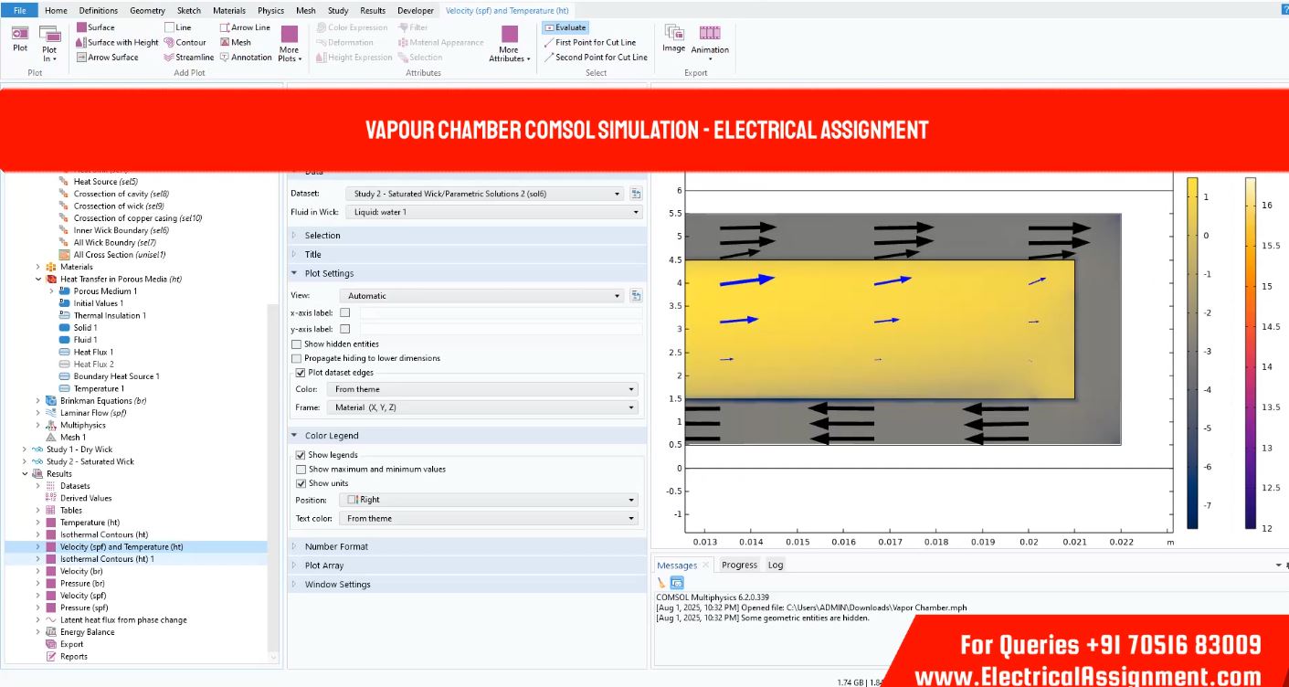 Vapour Chamber COMSOL Simulation - simulation project image