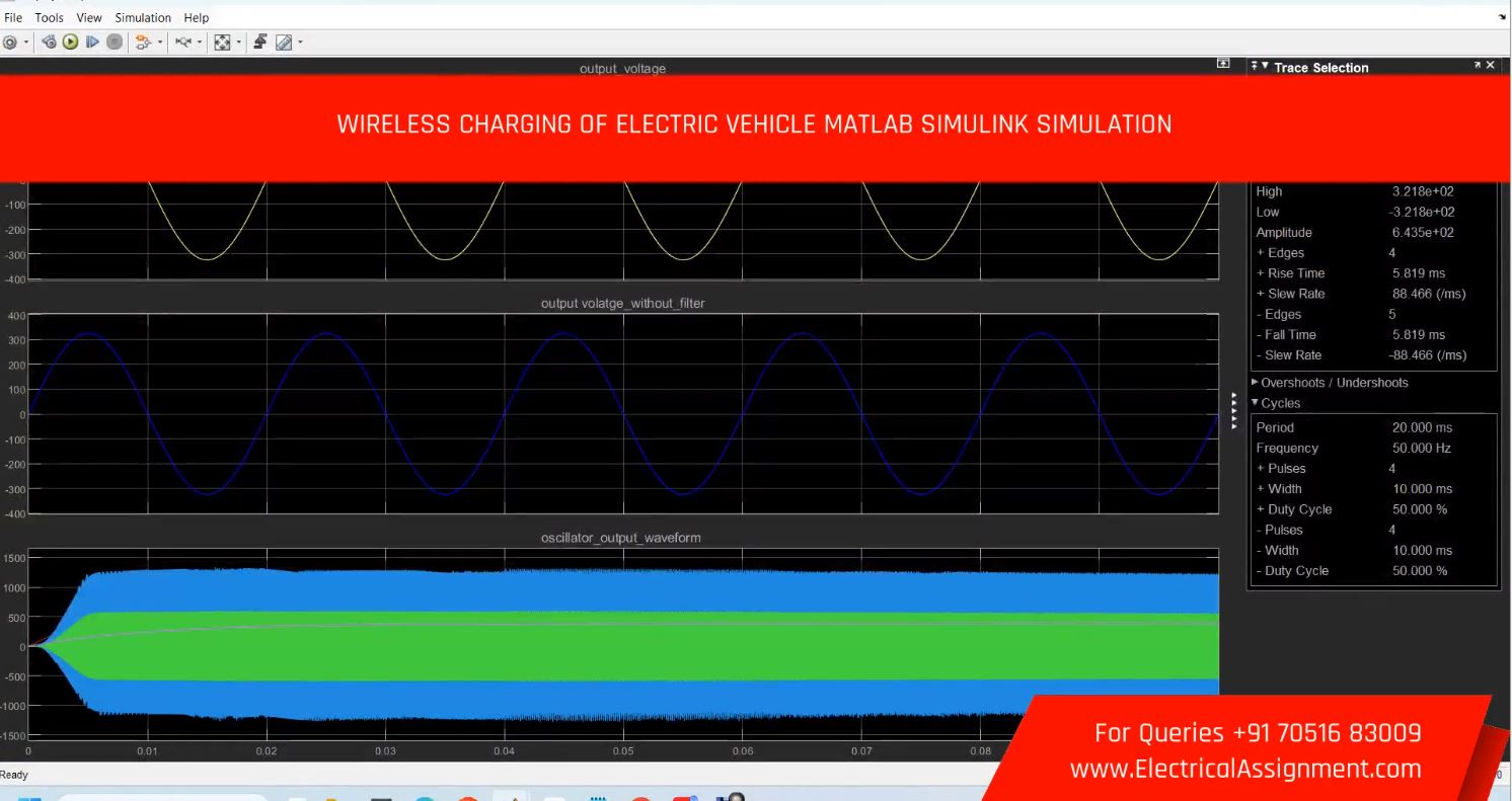 Wireless Charging Of Electric Vehicle MATLAB Simulink Simulation simulation project image