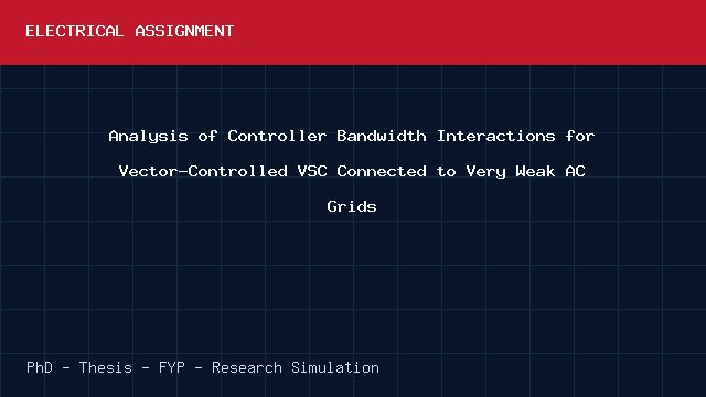 Analysis of Controller Bandwidth Interactions for Vector-Controlled VSC Connected to Very Weak AC Grids project video cover image Analysis of Controller Bandwidth Interactions for Vector-Controlled VSC Connected to Very Weak AC Grids project video cover image