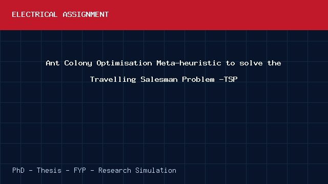 Ant Colony Optimisation Meta-heuristic to solve the Travelling Salesman Problem -TSP project video cover image Ant Colony Optimisation Meta-heuristic to solve the Travelling Salesman Problem -TSP project video cover image