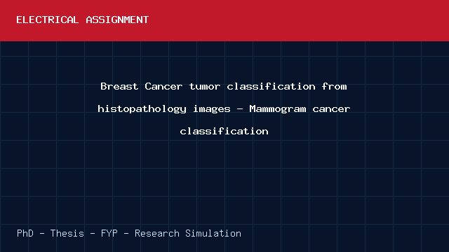 Breast Cancer tumor classification from histopathology images - Mammogram cancer classification project video cover image Breast Cancer tumor classification from histopathology images - Mammogram cancer classification project video cover image