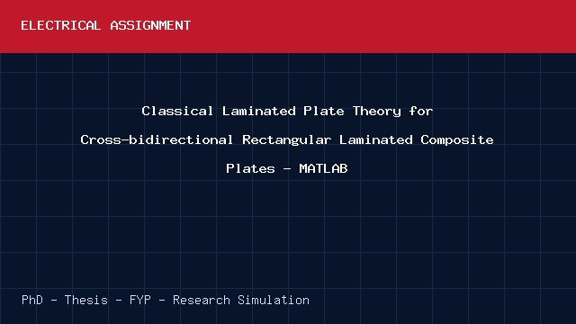 Classical Laminated Plate Theory for Cross-bidirectional Rectangular Laminated Composite Plates - MATLAB project video cover image Classical Laminated Plate Theory for Cross-bidirectional Rectangular Laminated Composite Plates - MATLAB project video cover image