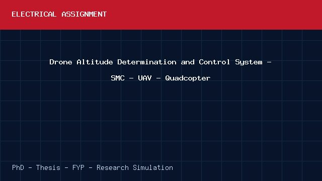 Drone Altitude Determination and Control System - SMC - UAV - Quadcopter project video cover image Drone Altitude Determination and Control System - SMC - UAV - Quadcopter project video cover image