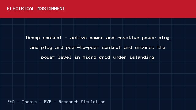 Droop control - active power and reactive power plug and play and peer-to-peer control and ensures the power level in micro grid under islanding project video cover image Droop control - active power and reactive power plug and play and peer-to-peer control and ensures the power level in micro grid under islanding project video cover image
