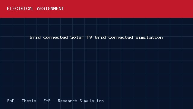 Grid connected Solar PV Grid connected simulation project video cover image Grid connected Solar PV Grid connected simulation project video cover image