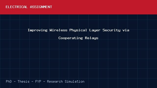 Improving Wireless Physical Layer Security via Cooperating Relays project video cover image Improving Wireless Physical Layer Security via Cooperating Relays project video cover image