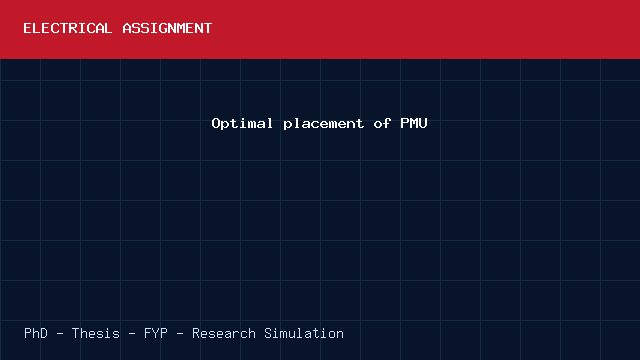 Optimal placement of PMU project video cover image Optimal placement of PMU project video cover image