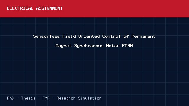 Sensorless Field Oriented Control of Permanent Magnet Synchronous Motor PMSM project video cover image Sensorless Field Oriented Control of Permanent Magnet Synchronous Motor PMSM project video cover image