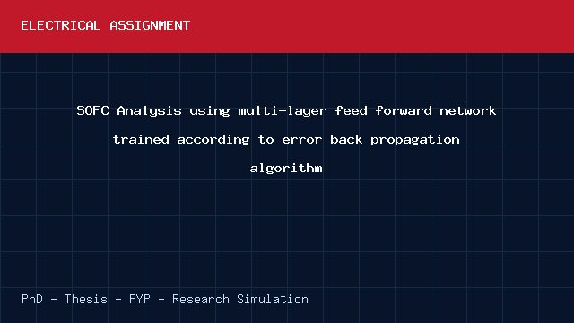 SOFC Analysis using multi-layer feed forward network trained according to error back propagation algorithm project video cover image SOFC Analysis using multi-layer feed forward network trained according to error back propagation algorithm project video cover image