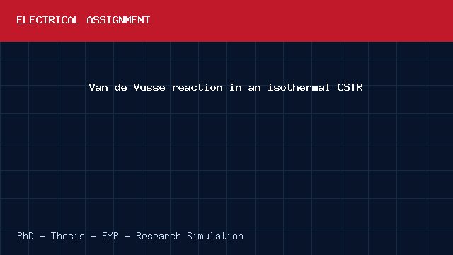 Van de Vusse reaction in an isothermal CSTR project video cover image Van de Vusse reaction in an isothermal CSTR project video cover image