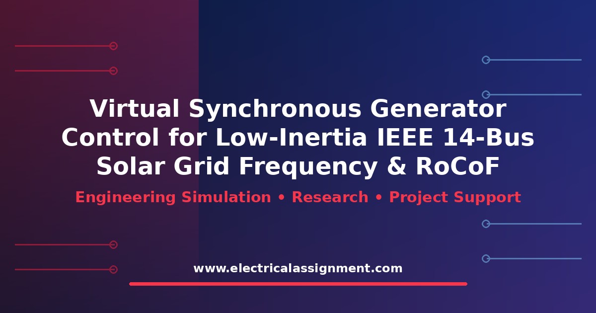 Virtual Synchronous Generator Control for Low-Inertia IEEE 14-Bus Solar Grid Frequency & RoCoF Analysis: Research Methodology and Simulation Guide