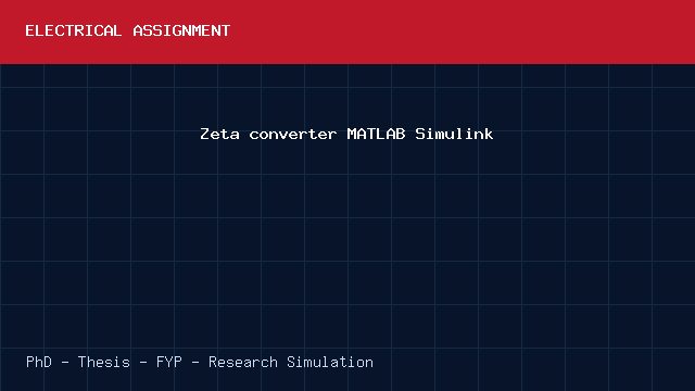 Zeta converter MATLAB Simulink project video cover image Zeta converter MATLAB Simulink project video cover image